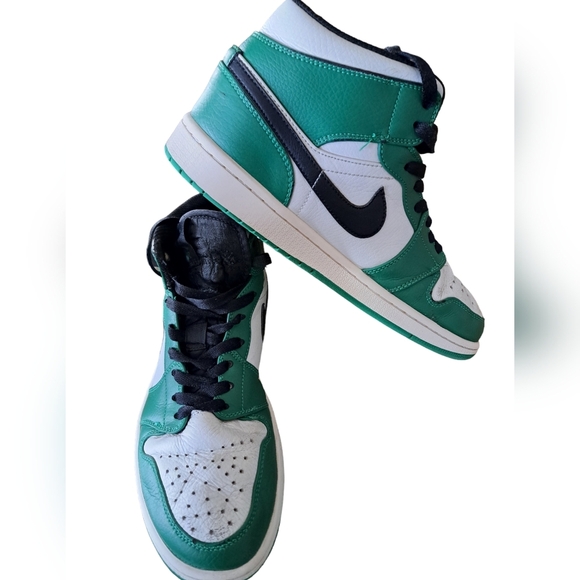 Nike Other - NIKE AIR JORDAN 1 MEN'S MID GREEN retro sneakers shoes leather lucky lace mens 7